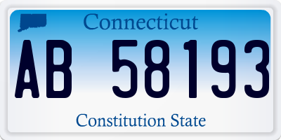 CT license plate AB58193