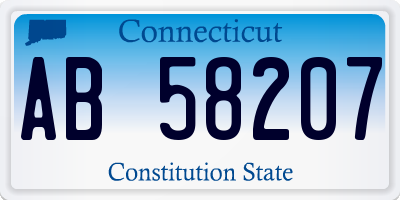 CT license plate AB58207