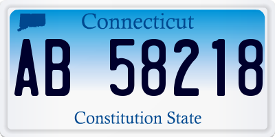 CT license plate AB58218