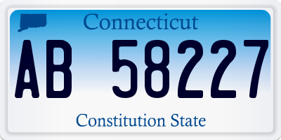CT license plate AB58227