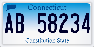 CT license plate AB58234