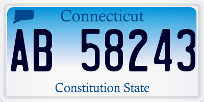 CT license plate AB58243