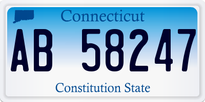 CT license plate AB58247