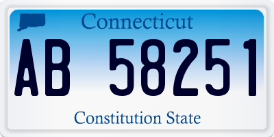 CT license plate AB58251