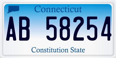 CT license plate AB58254