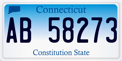 CT license plate AB58273