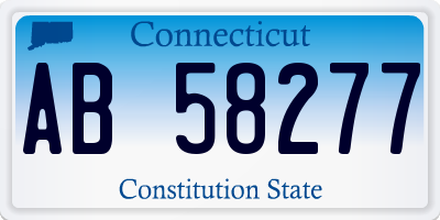 CT license plate AB58277