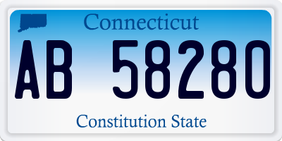 CT license plate AB58280