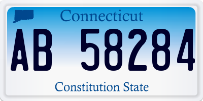 CT license plate AB58284