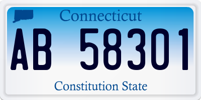 CT license plate AB58301