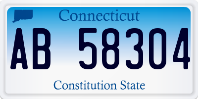 CT license plate AB58304