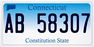 CT license plate AB58307