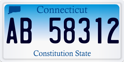CT license plate AB58312