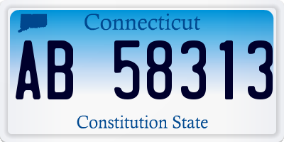 CT license plate AB58313