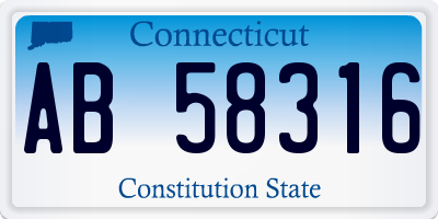 CT license plate AB58316