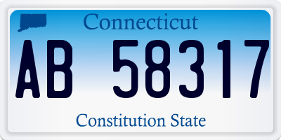 CT license plate AB58317