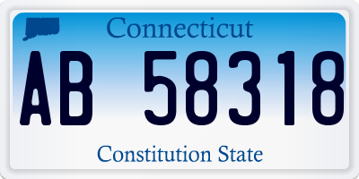 CT license plate AB58318