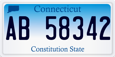 CT license plate AB58342