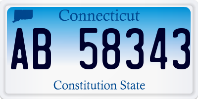 CT license plate AB58343