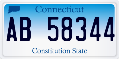 CT license plate AB58344