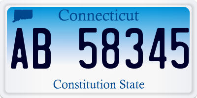 CT license plate AB58345