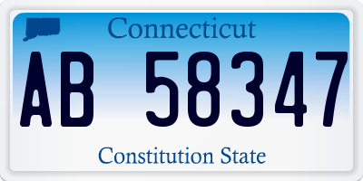 CT license plate AB58347