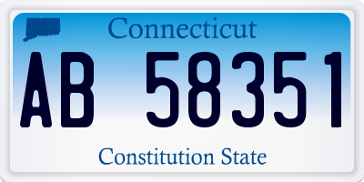 CT license plate AB58351