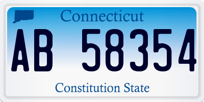 CT license plate AB58354