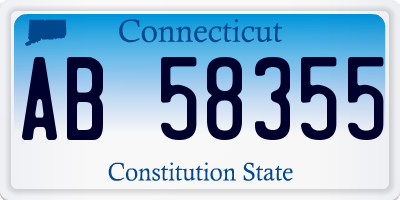 CT license plate AB58355