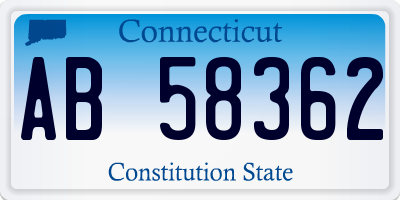 CT license plate AB58362