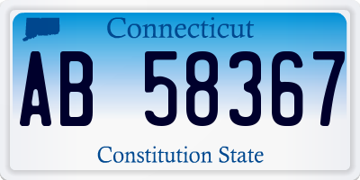 CT license plate AB58367