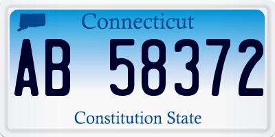 CT license plate AB58372
