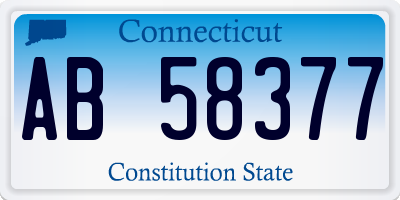 CT license plate AB58377