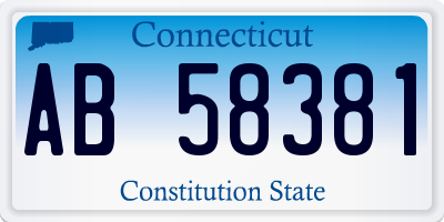 CT license plate AB58381