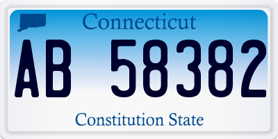 CT license plate AB58382