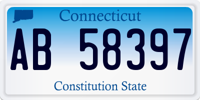 CT license plate AB58397