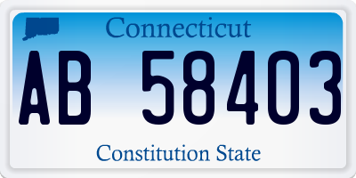 CT license plate AB58403