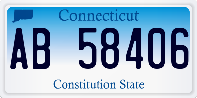 CT license plate AB58406