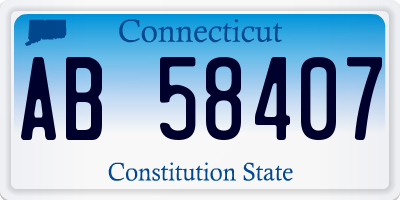 CT license plate AB58407