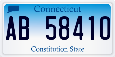 CT license plate AB58410