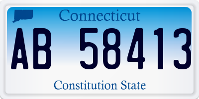 CT license plate AB58413