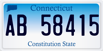 CT license plate AB58415