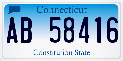 CT license plate AB58416