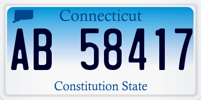 CT license plate AB58417