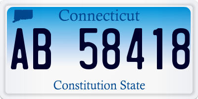 CT license plate AB58418