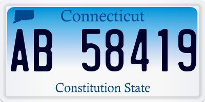 CT license plate AB58419