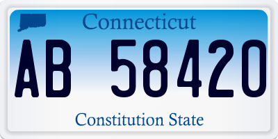CT license plate AB58420