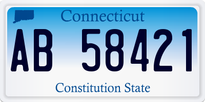 CT license plate AB58421