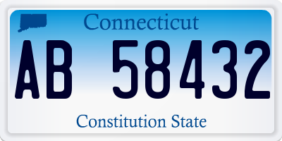 CT license plate AB58432