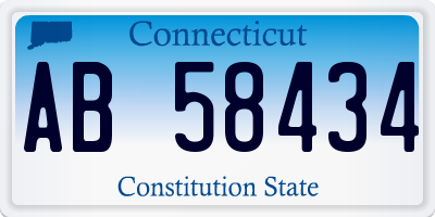 CT license plate AB58434